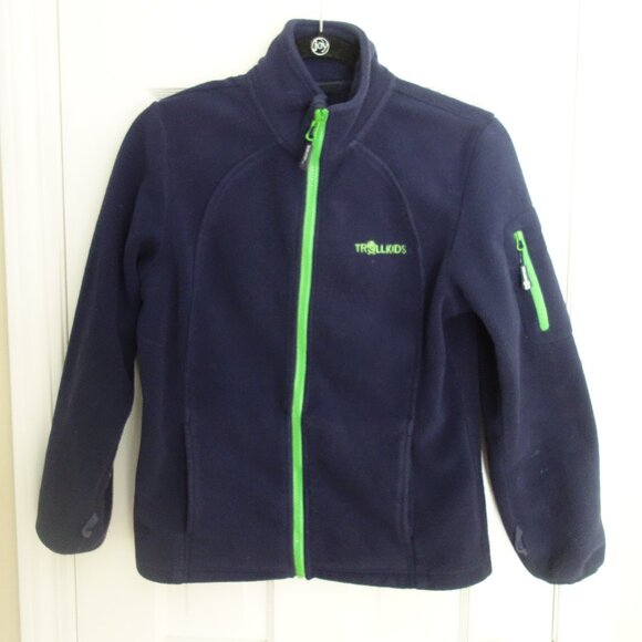 TROLLKIDS Norway Norwegian Flag Navy Full Zip Youth Kids Jacket Sz 152 (US 11-12 - Picture 1 of 8